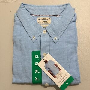 Weatherproof Sky Blue Casual Button Down Shirt